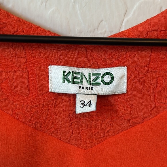 KENZO Paris Orange Jacquard Shift Dress Size 34 = US 2 - Picture 3 of 8